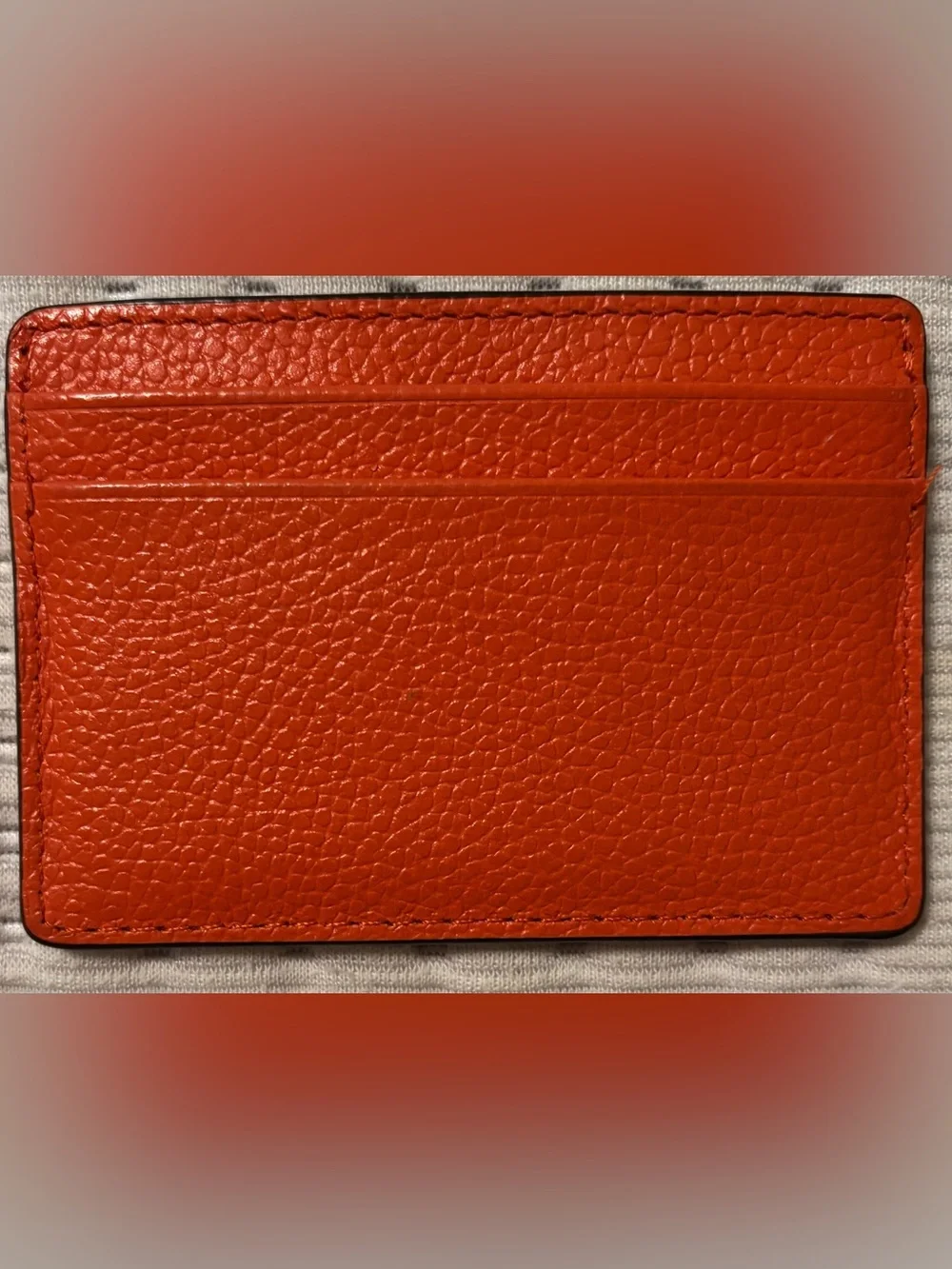 Michael Kors orange pebbled leather cardholder - Like New
